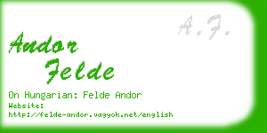 andor felde business card